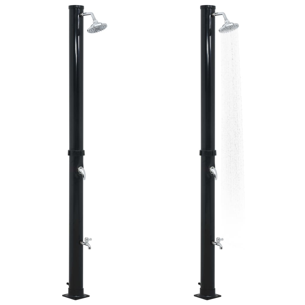vidaXL Prysznic solarny, czarny, 220 cm, 20 L
