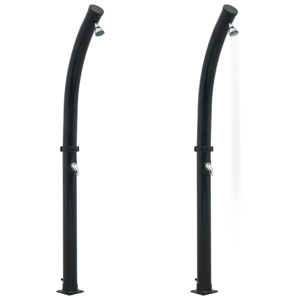 vidaXL Prysznic solarny, czarny, 214 cm, 20 L
