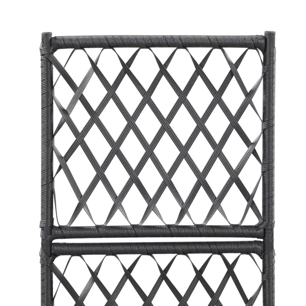 vidaXL Donica z kratką i 1 wkładem, 30x30x107 cm, rattan PE, czarna
