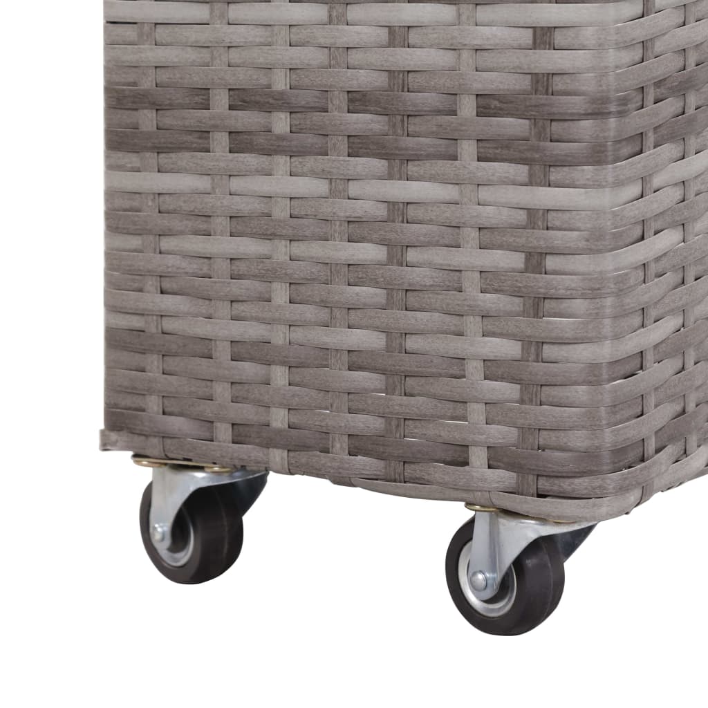 vidaXL Podwyższona donica z 4 wkładami, 80x22x79 cm, rattan PE, szara