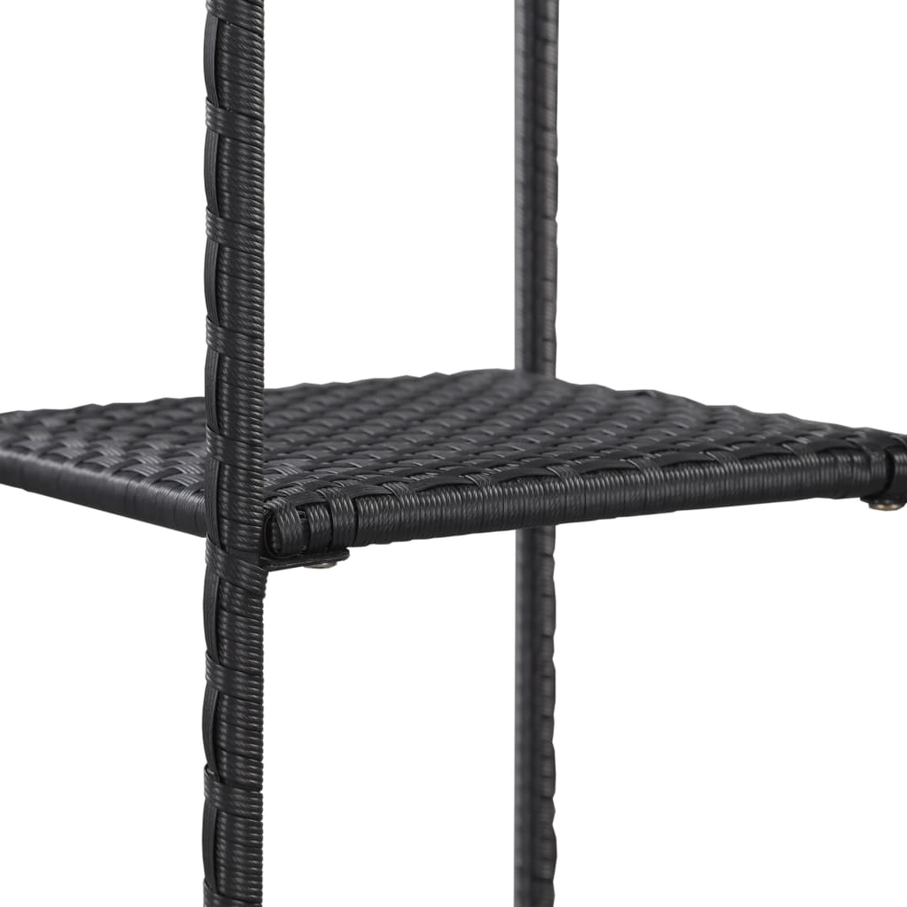 vidaXL Regał, czarny, 30x30x90 cm, polirattan