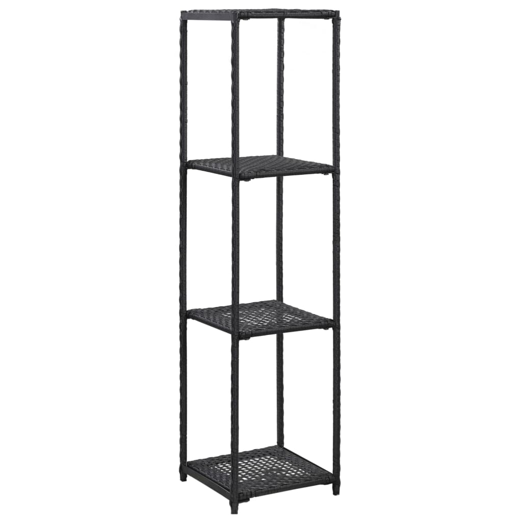 vidaXL Regał, czarny, 30x30x120 cm, polirattan