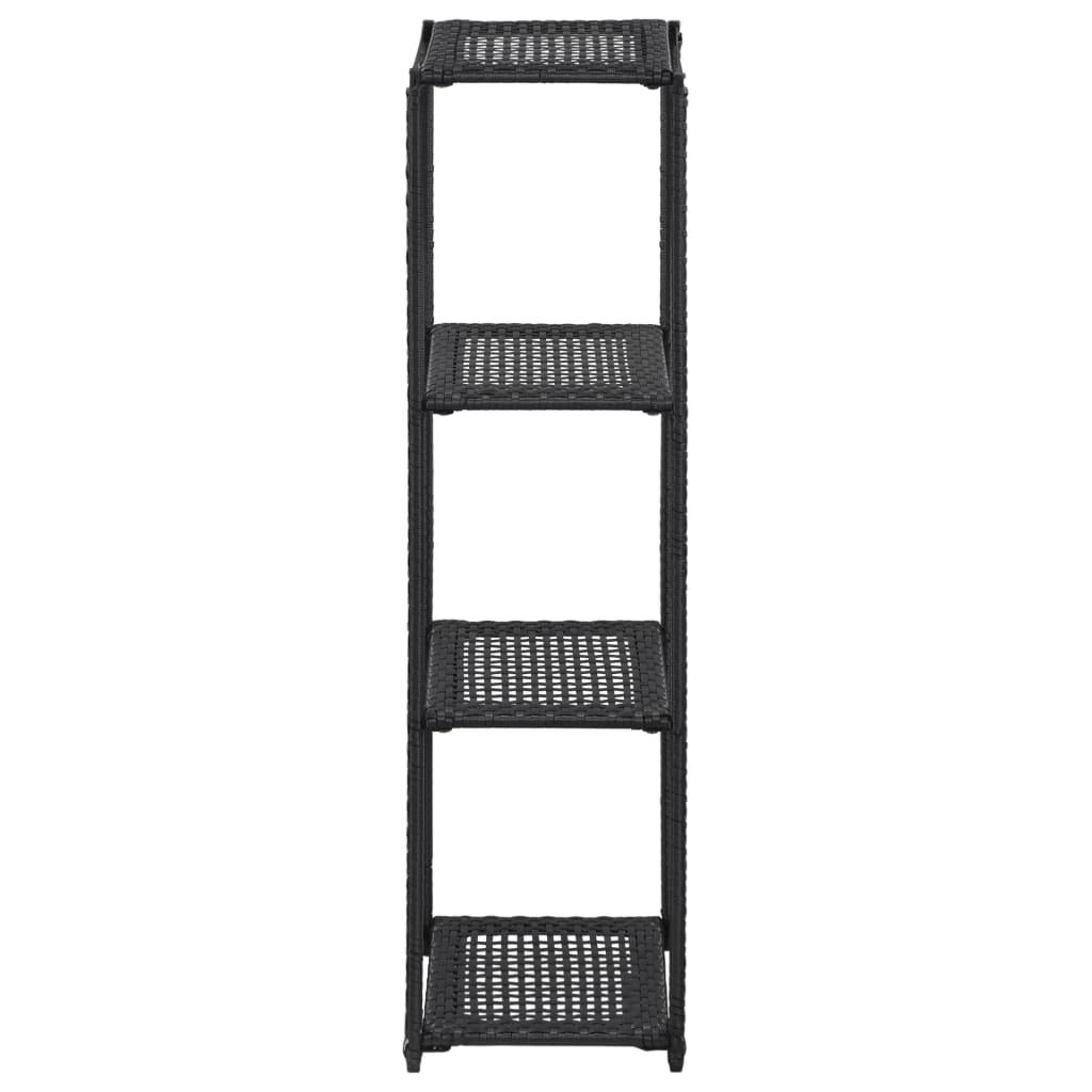vidaXL Regał, czarny, 30x30x120 cm, polirattan