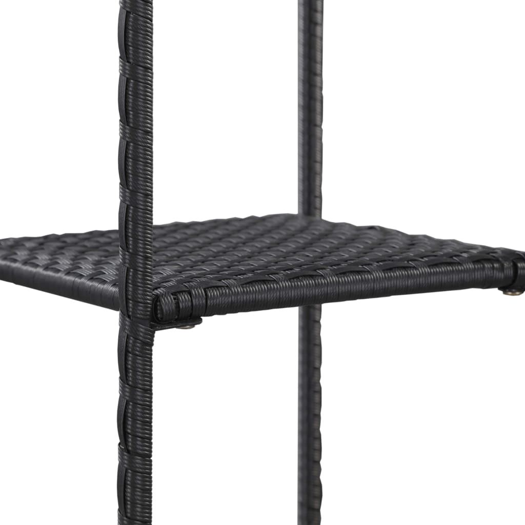 vidaXL Regał, czarny, 30x30x120 cm, polirattan