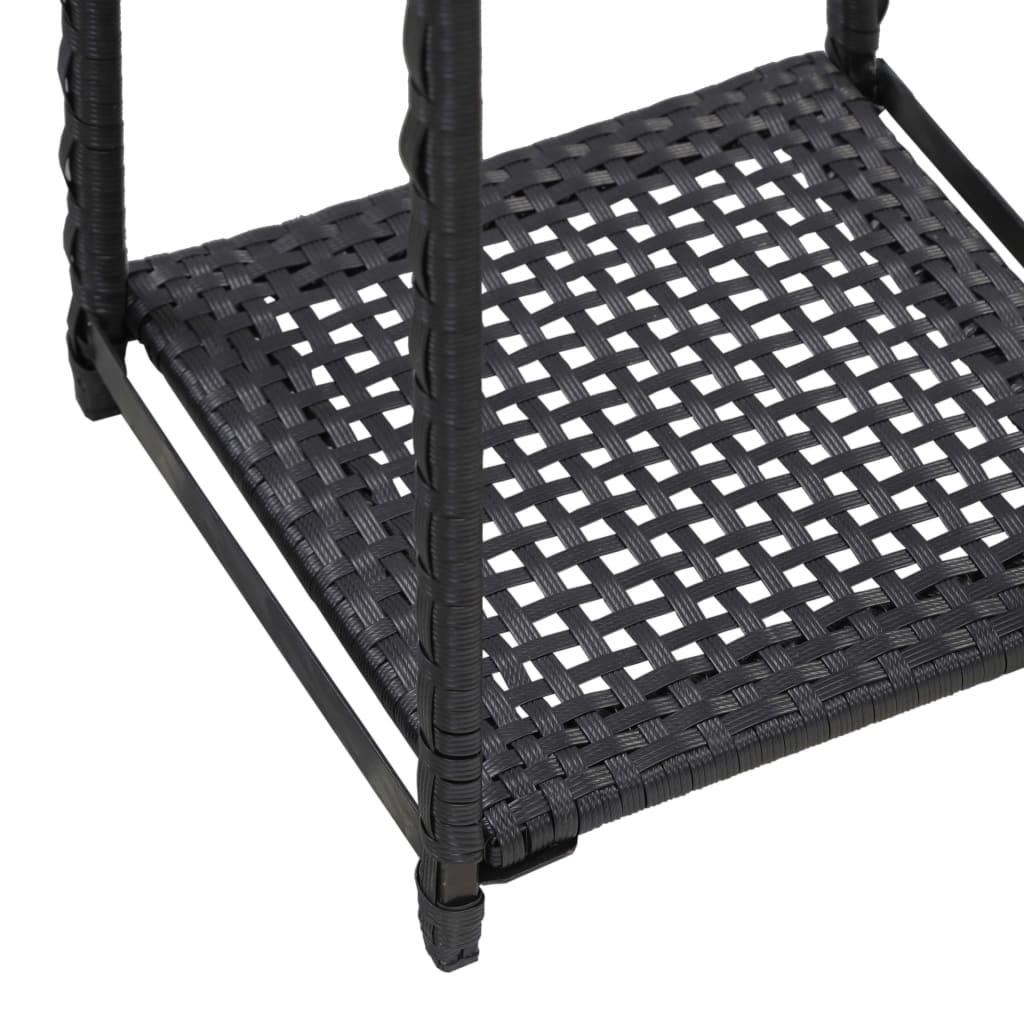 vidaXL Regał, czarny, 30x30x120 cm, polirattan