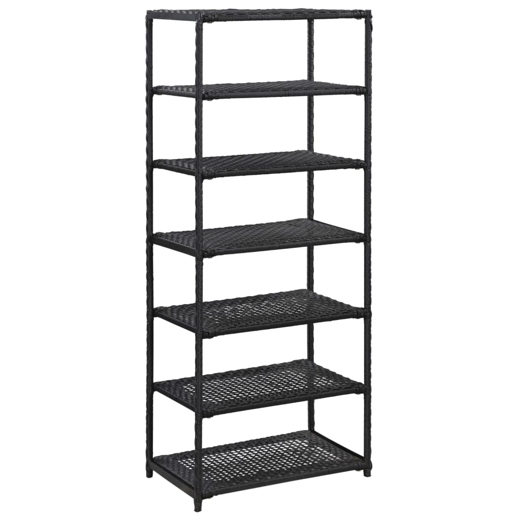 vidaXL Regał na buty, czarny, 50x30x120 cm, polirattan