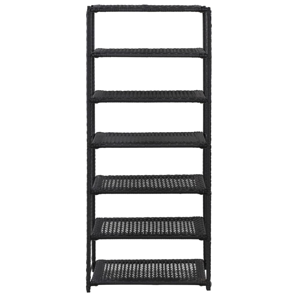 vidaXL Regał na buty, czarny, 50x30x120 cm, polirattan