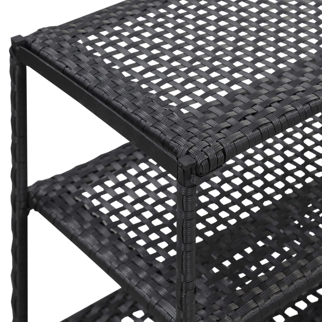 vidaXL Regał na buty, czarny, 50x30x120 cm, polirattan