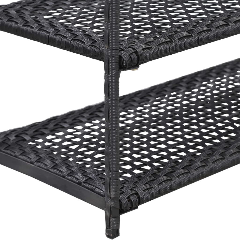 vidaXL Regał na buty, czarny, 50x30x120 cm, polirattan