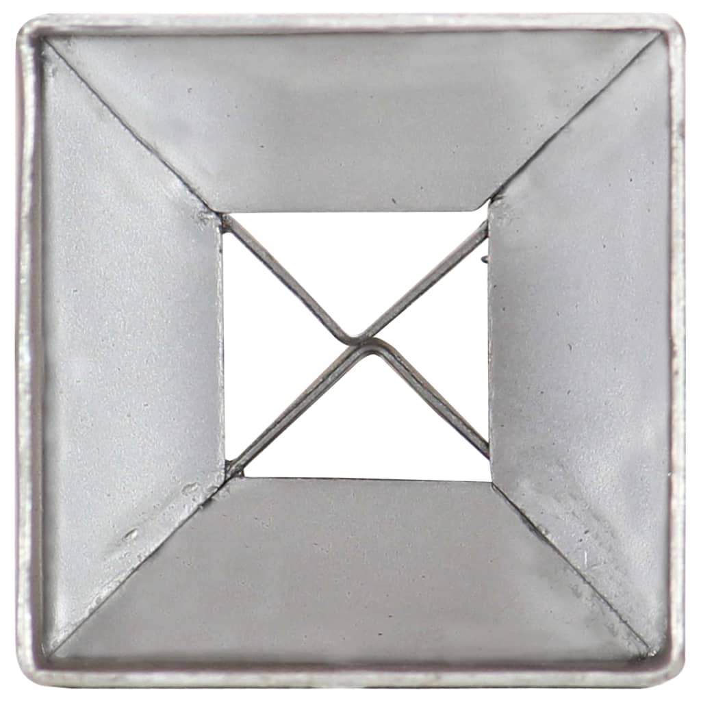 vidaXL Kołki gruntowe, 2 szt., srebrne, 7x7x75 cm, stal galwanizowana