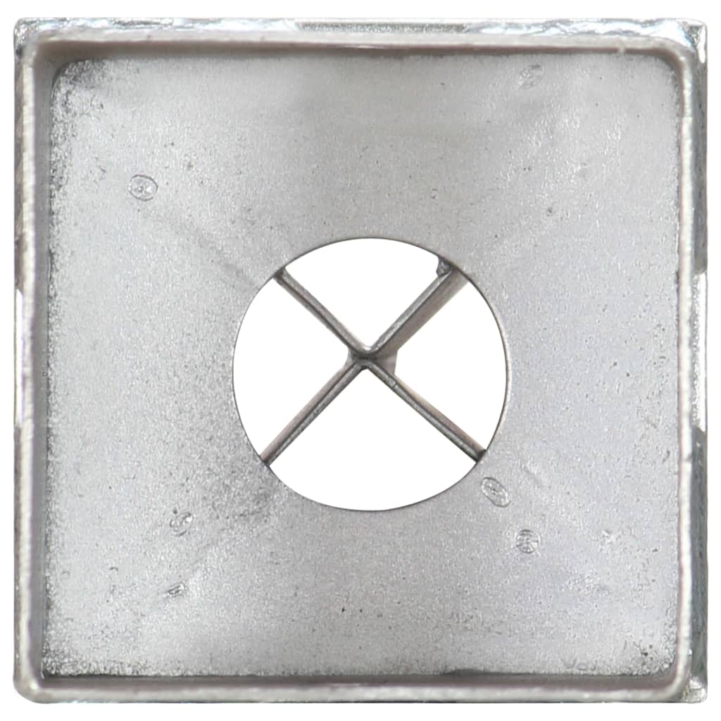 vidaXL Kołki gruntowe, 6 szt., srebrne, 8x8x76 cm, stal galwanizowana