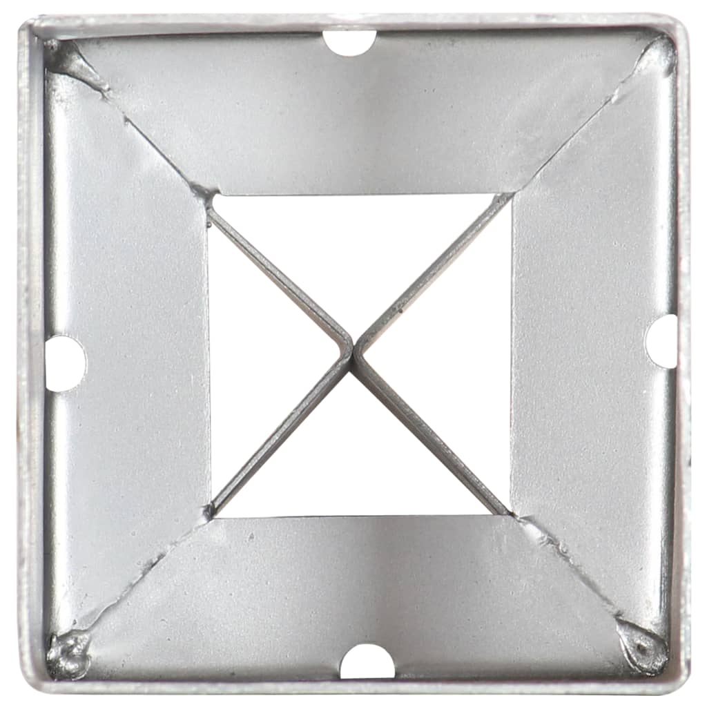 vidaXL Kołki gruntowe, 12 szt., srebrne, 9x9x75 cm, stal galwanizowana