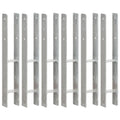vidaXL Kotwy do słupków, 6 szt., srebrne, 8 x 6 x 60 cm, stal