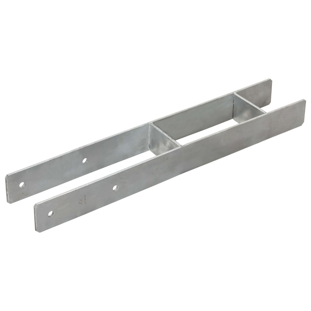 vidaXL Kotwy do słupków, 6 szt., srebrne, 9x6x60 cm, stal