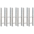 vidaXL Kotwy do słupków, 6 szt., srebrne, 14 x 6 x 60 cm, stal
