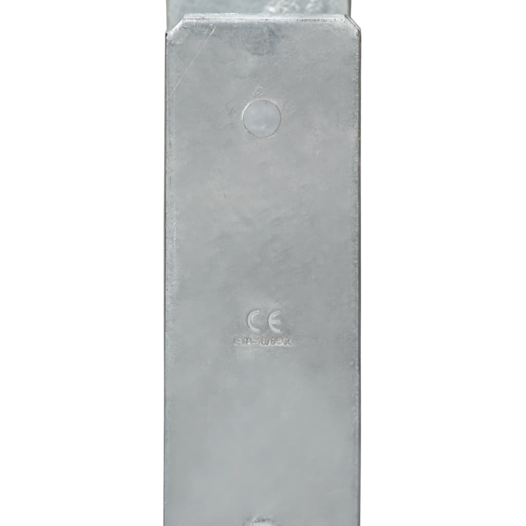 vidaXL Kotwy do słupków, 6 szt., srebrne, 14 x 6 x 60 cm, stal
