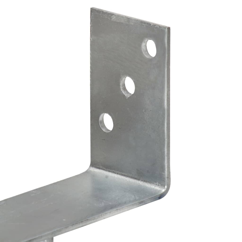 vidaXL Kotwy do słupków, 6 szt., srebrne, 12 x 6 x 30 cm, stal