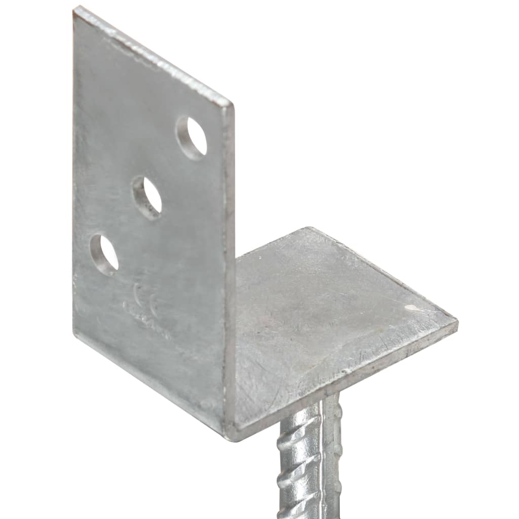vidaXL Kotwy do słupków, 6 szt., srebrne, 8x6x30 cm, stal