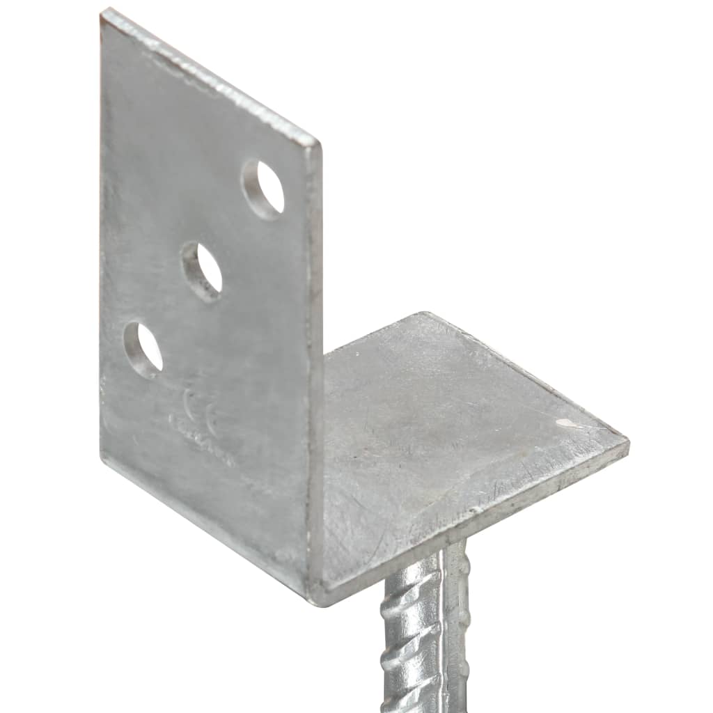 vidaXL Kotwy do słupków, 12 szt., srebrne, 8x6x30 cm, stal