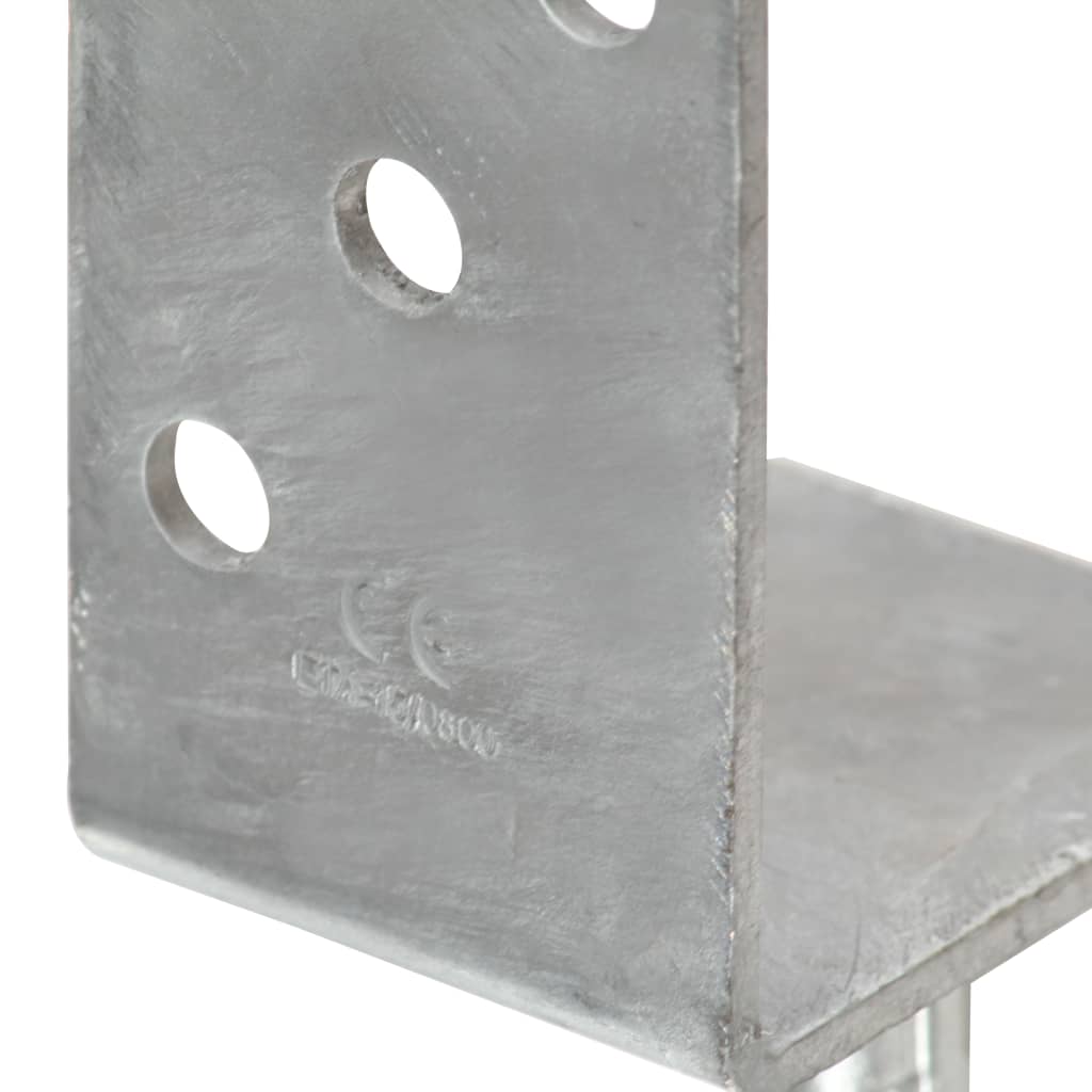 vidaXL Kotwy do słupków, 12 szt., srebrne, 8x6x30 cm, stal