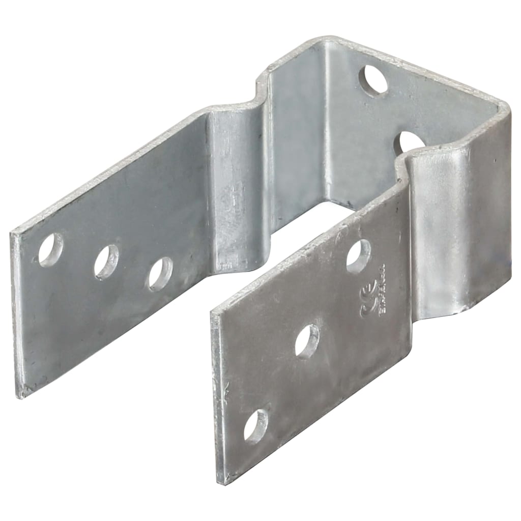 vidaXL Kotwy do słupków, 6 szt., srebrne, 7 x 6 x 15 cm, stal