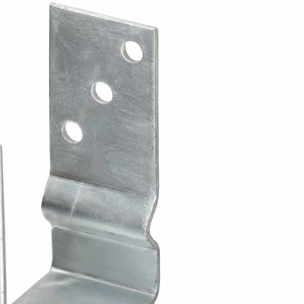 vidaXL Kotwy do słupków, 6 szt., srebrne, 7 x 6 x 15 cm, stal