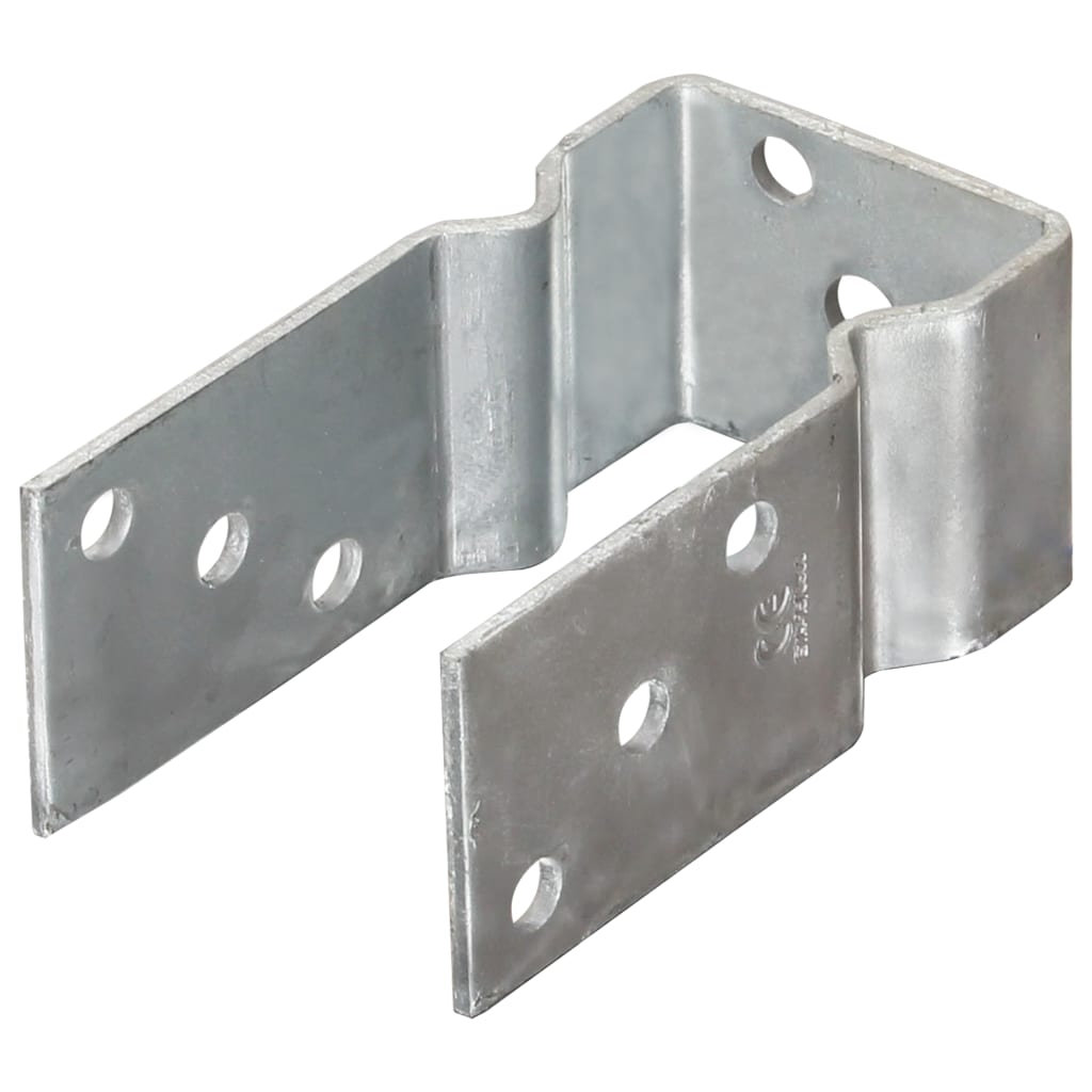 vidaXL Kotwy do słupków, 12 szt., srebrne, 7x6x15 cm, stal