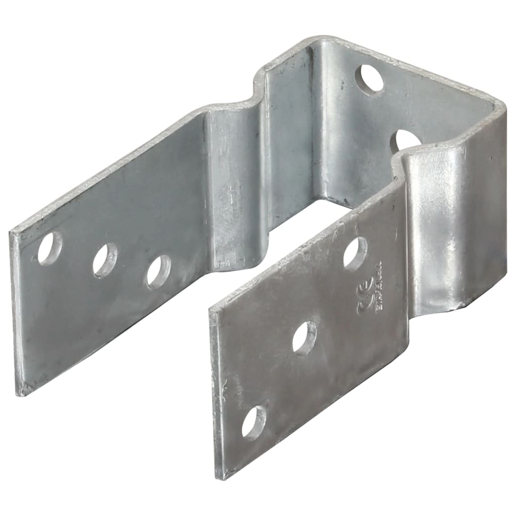 vidaXL Kotwy do słupków, 6 szt., srebrne, 8 x 6 x 15 cm, stal