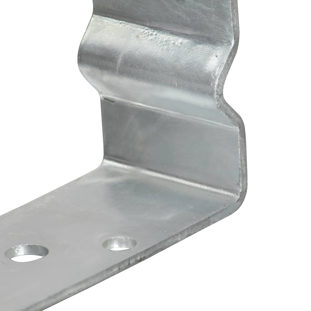 vidaXL Kotwy do słupków, 6 szt., srebrne, 8 x 6 x 15 cm, stal