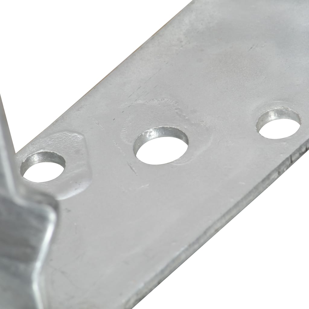 vidaXL Kotwy do słupków, 6 szt., srebrne, 8 x 6 x 15 cm, stal