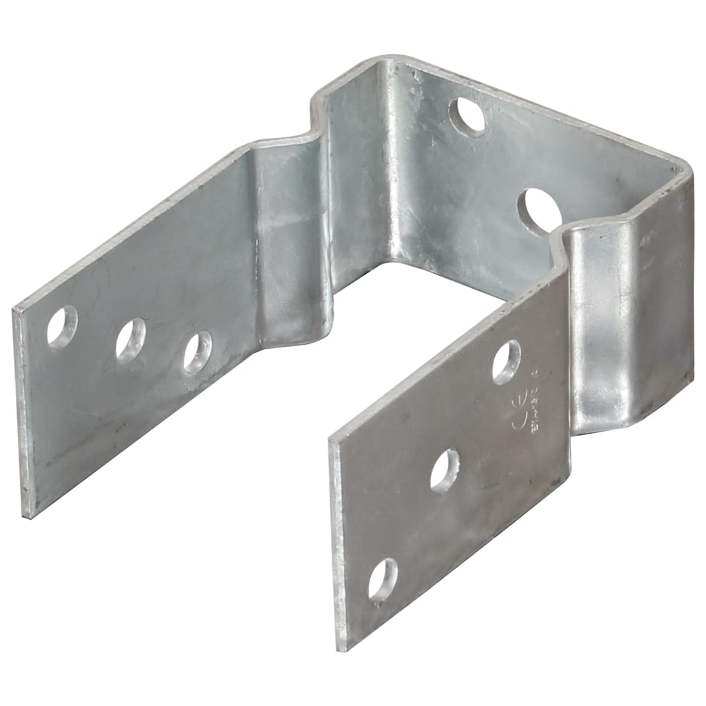 vidaXL Kotwy do słupków, 12 szt., srebrne, 9x6x15 cm, stal