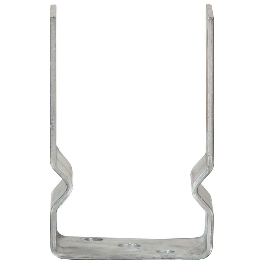 vidaXL Kotwy do słupków, 12 szt., srebrne, 9x6x15 cm, stal
