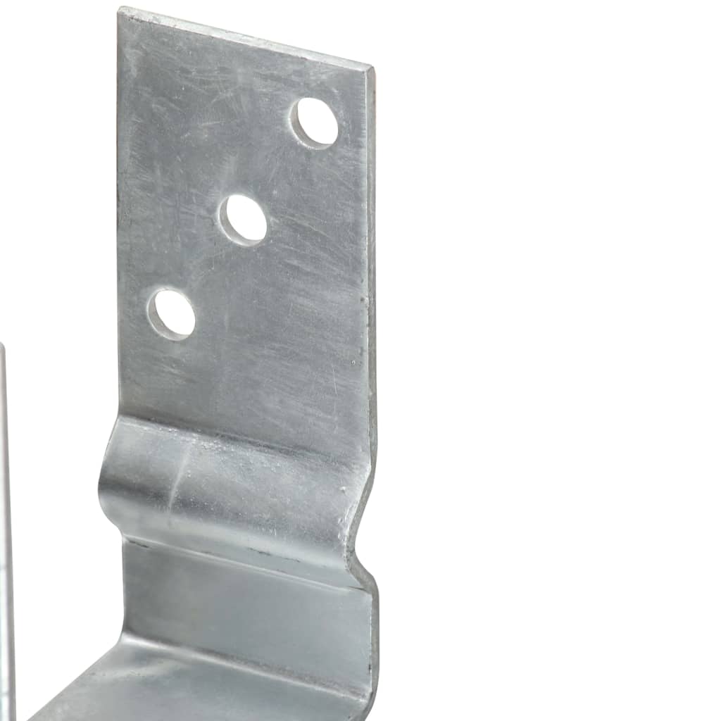 vidaXL Kotwy do słupków, 12 szt., srebrne, 9x6x15 cm, stal