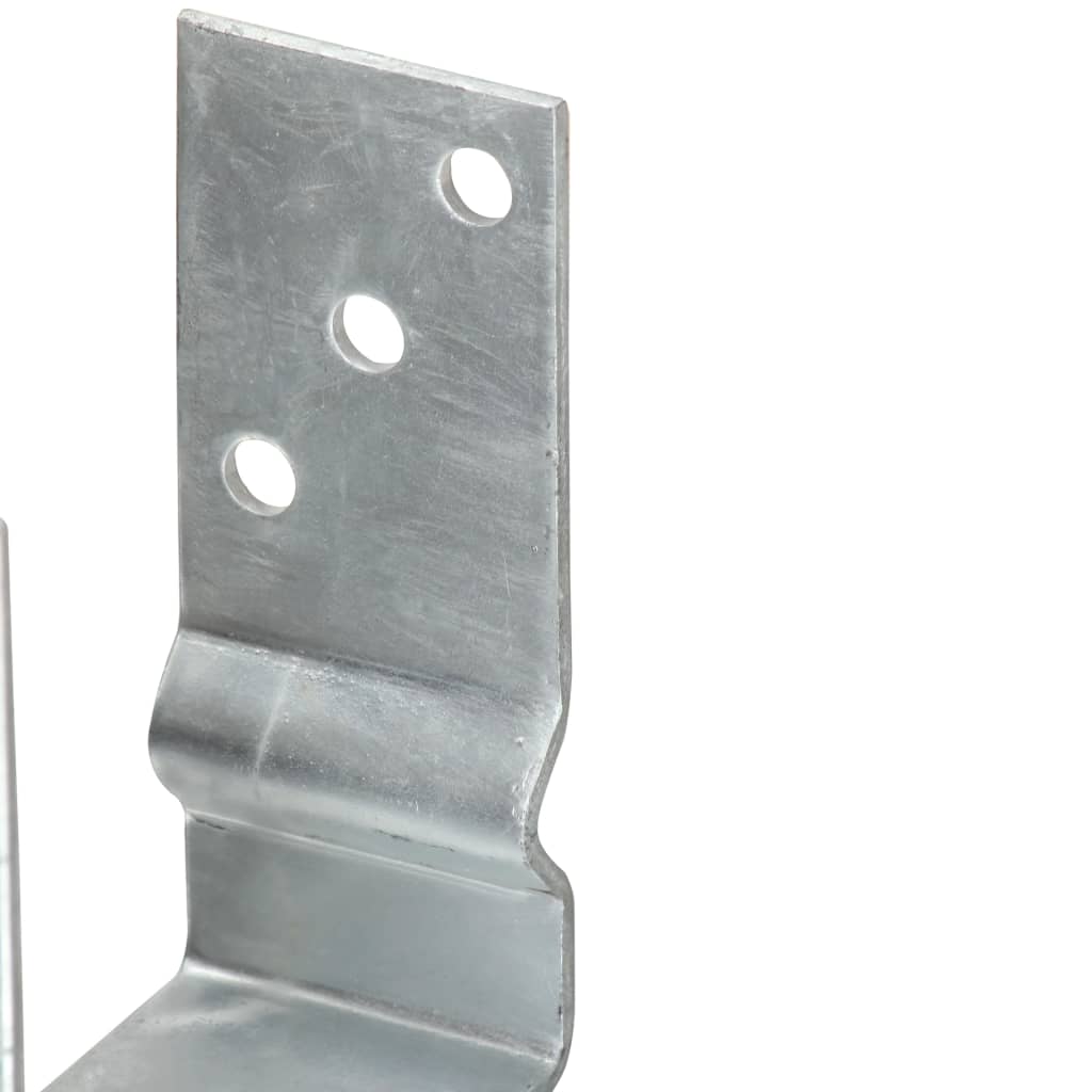 vidaXL Kotwy do słupków, 6 szt., srebrne, 10 x 6 x 15 cm, stal