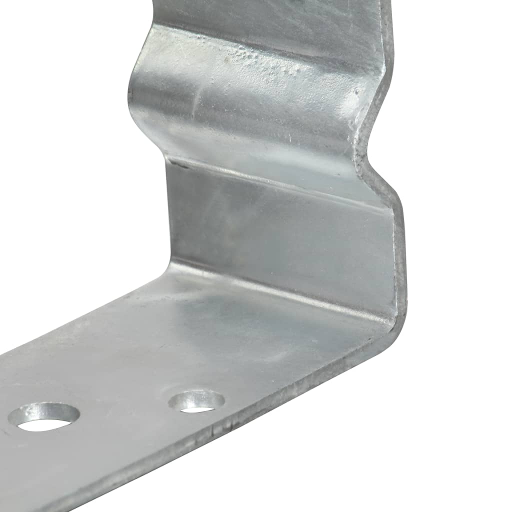 vidaXL Kotwy do słupków, 6 szt., srebrne, 10 x 6 x 15 cm, stal