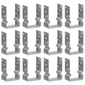 vidaXL Kotwy do słupków, 12 szt., srebrne, 10x6x15 cm, stal