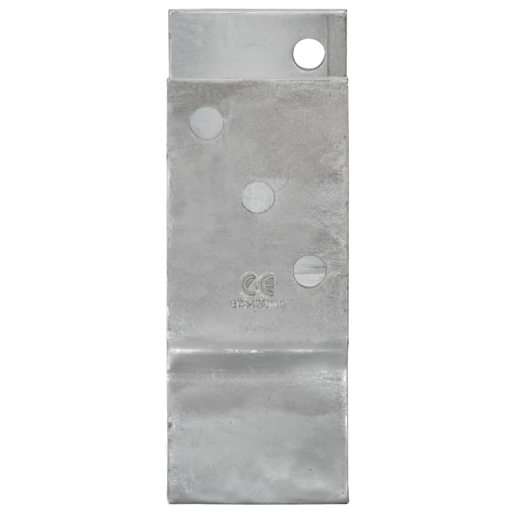 vidaXL Kotwy do słupków, 12 szt., srebrne, 10x6x15 cm, stal