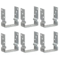 vidaXL Kotwy do słupków, 6 szt., srebrne, 12 x 6 x 15 cm, stal