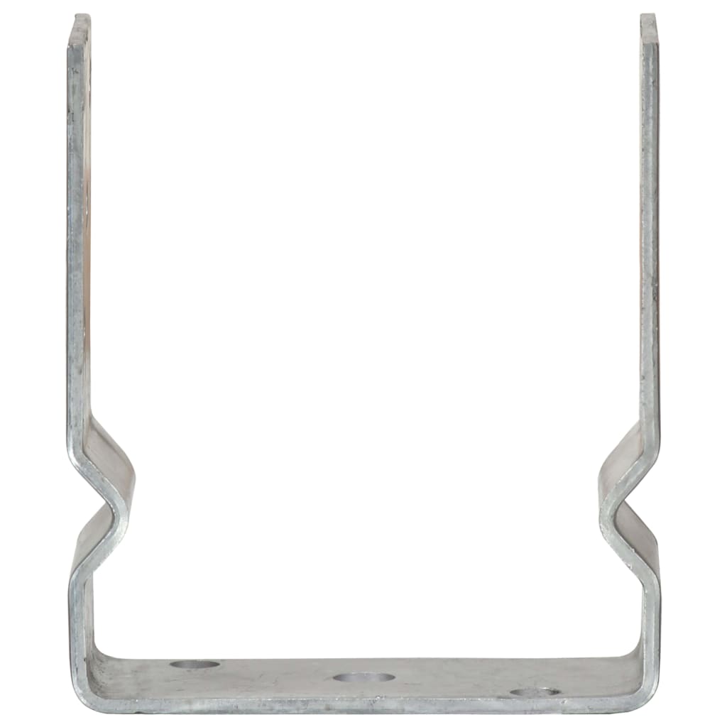 vidaXL Kotwy do słupków, 6 szt., srebrne, 12 x 6 x 15 cm, stal