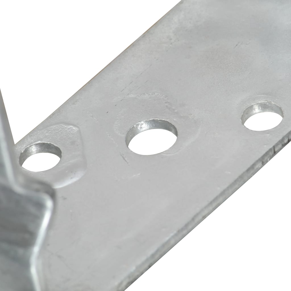 vidaXL Kotwy do słupków, 6 szt., srebrne, 12 x 6 x 15 cm, stal