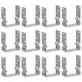 vidaXL Kotwy do słupków, 12 szt., srebrne, 12x6x15 cm, stal
