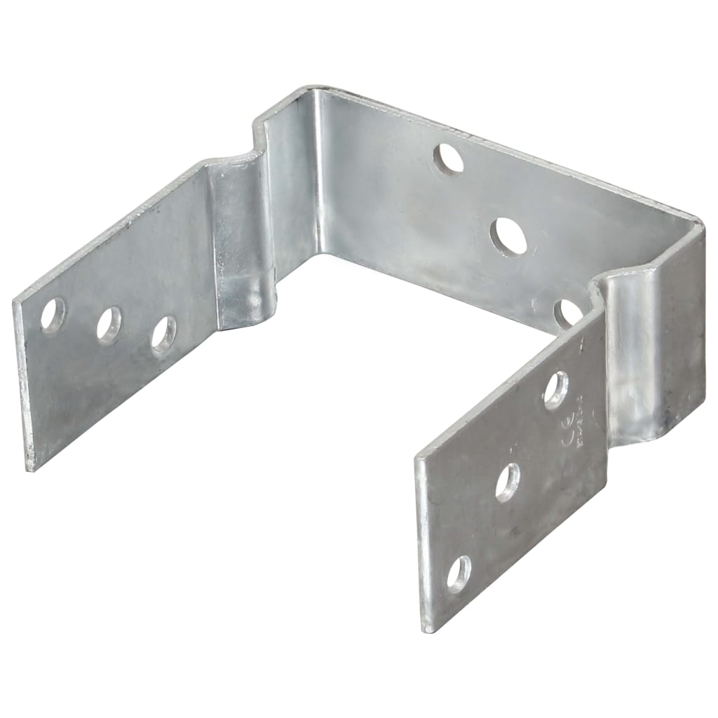 vidaXL Kotwy do słupków, 6 szt., srebrne, 14 x 6 x 15 cm, stal