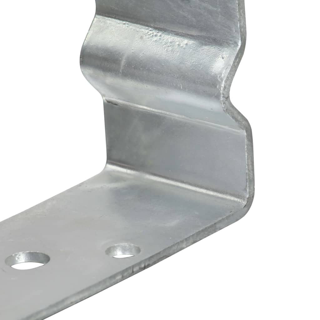 vidaXL Kotwy do słupków, 6 szt., srebrne, 14 x 6 x 15 cm, stal