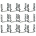 vidaXL Kotwy do słupków, 12 szt., srebrne, 14x6x15 cm, stal