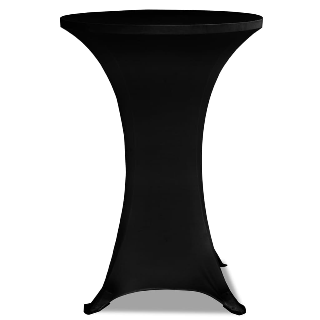 vidaXL Pokrowce na stół barowy, Ø 80 cm, czarne, elastyczne, 4 szt.