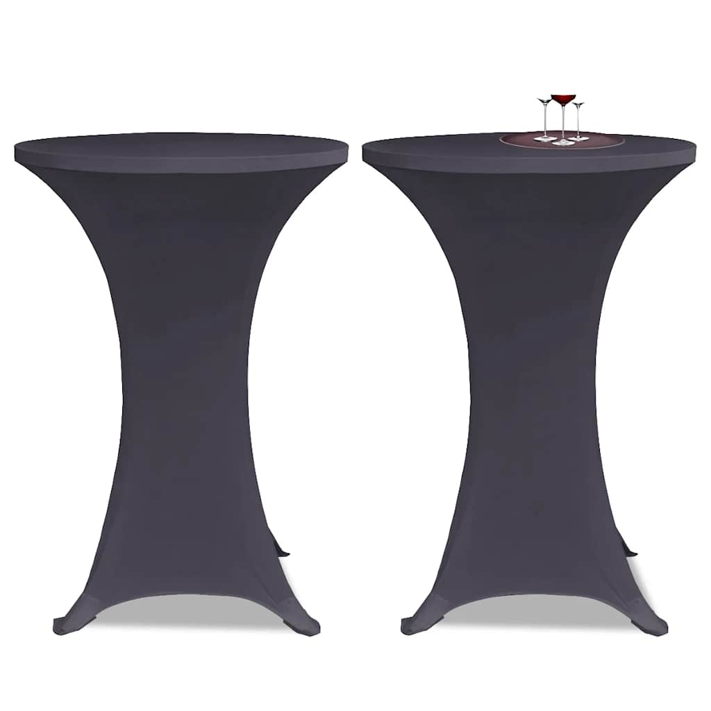 vidaXL Elastyczne pokrowce na stół, 4 szt., 80 cm, antracytowe