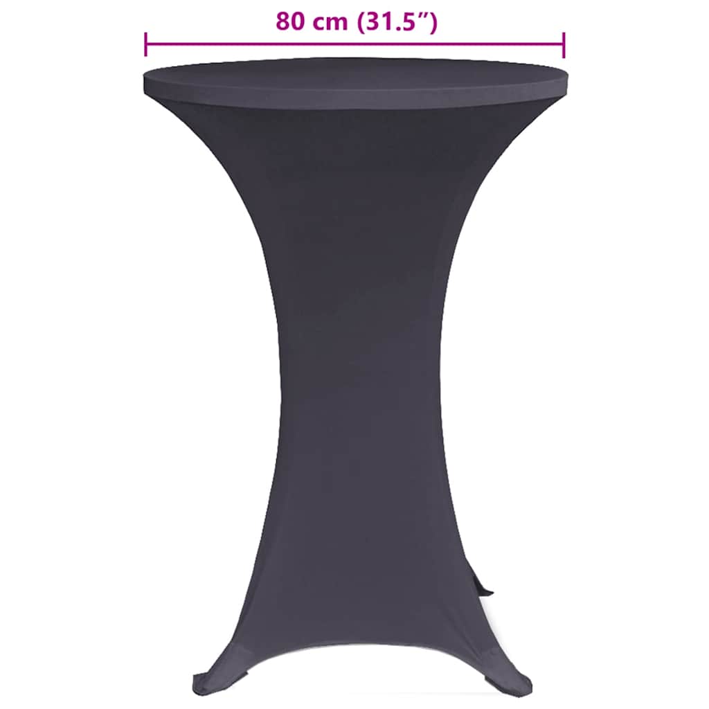 vidaXL Elastyczne pokrowce na stół, 4 szt., 80 cm, antracytowe