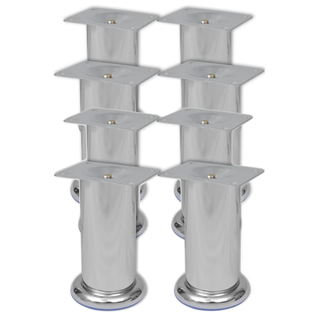 vidaXL Okrągłe nóżki do sofy, 8 szt., chromowe, 120 mm