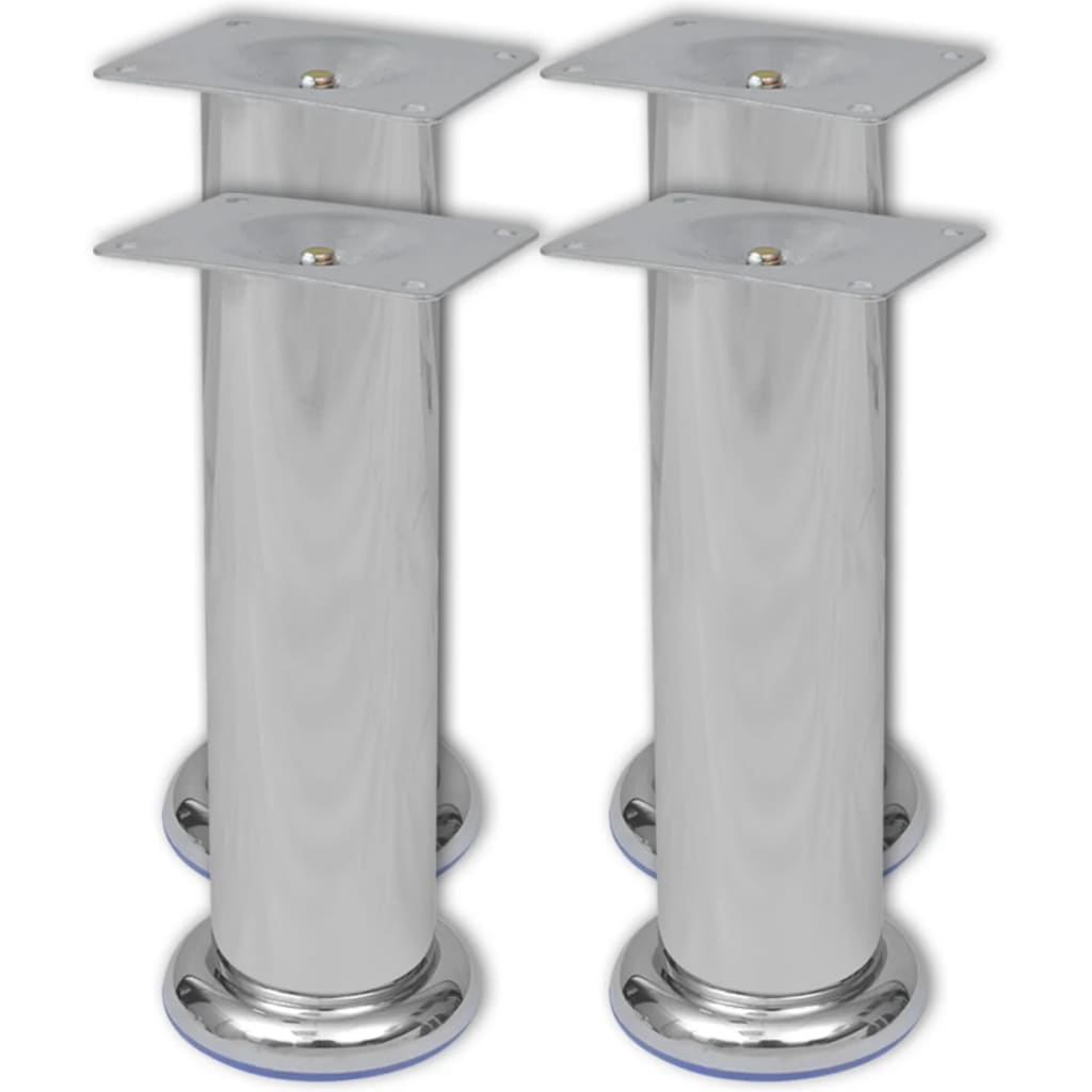 vidaXL Okrągłe nóżki do sofy, 8 szt., chromowe, 180 mm