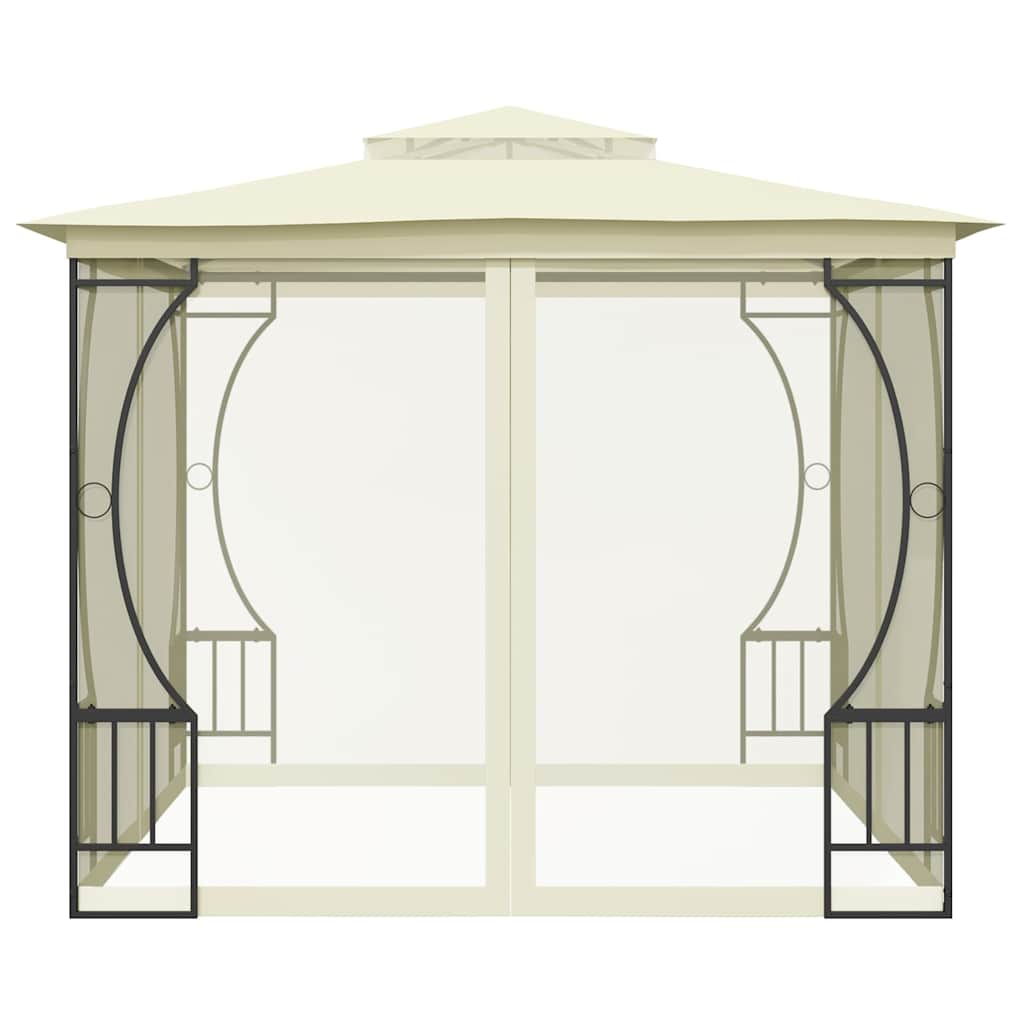 vidaXL Altana ogrodowa z siatkami, 300x300x265 cm, kremowa